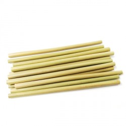 Pailles en bambou réutilisables  par 10 avec goupillon et emballage biodégradablee 
