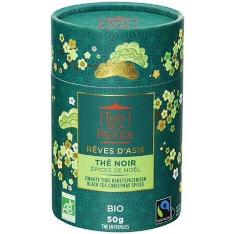 Thé noir épices de Noel BIO et Equitable canister carton  Rêve d'Asie 50 g Thés de la pagode