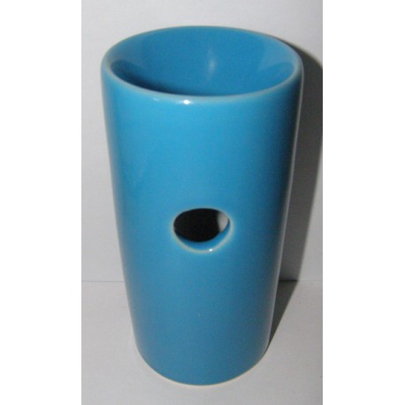 Brûle-parfum céramique tube bleu vue face